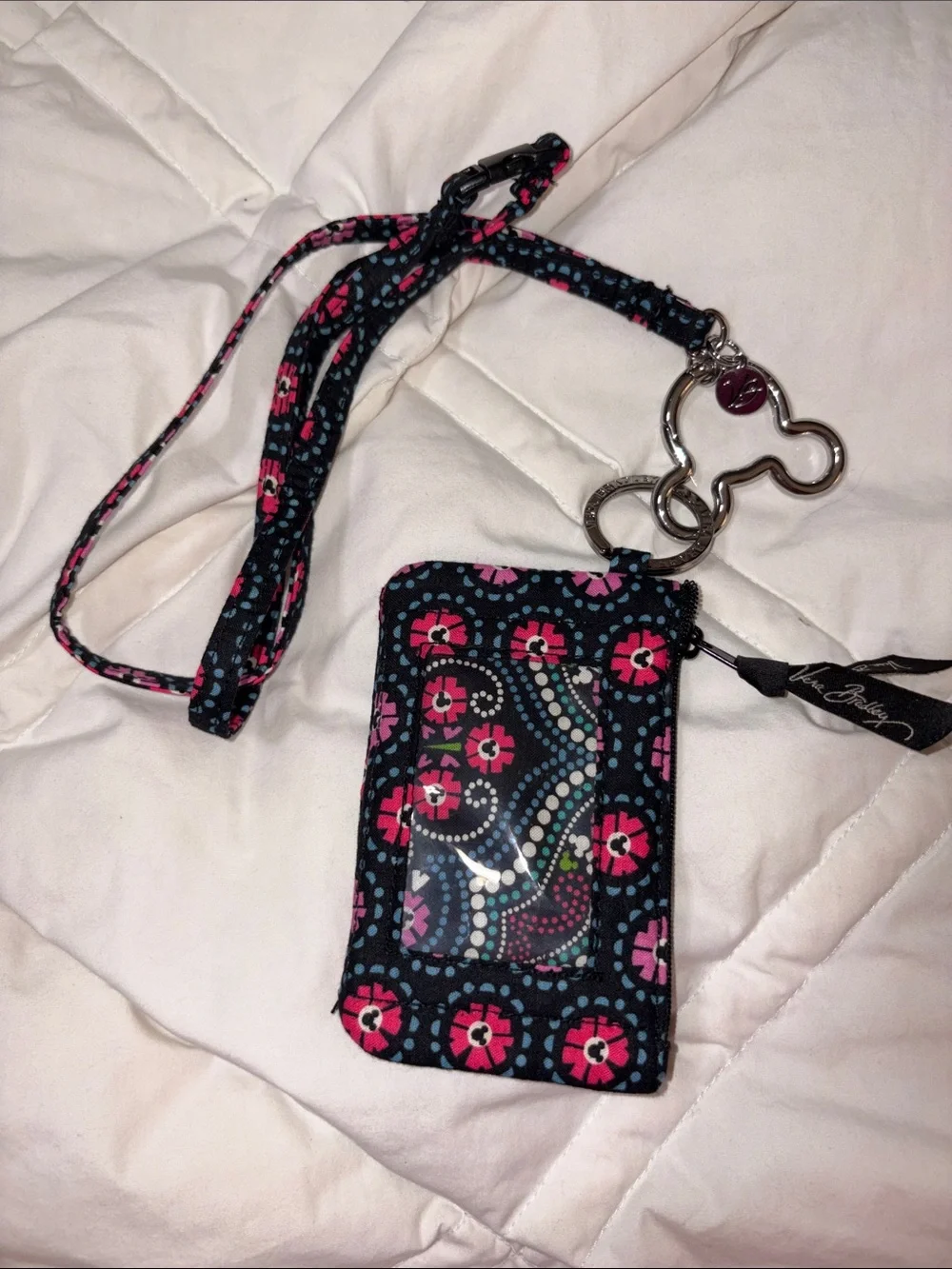 Nwot Vera Bradley Disney Mickey Floral ID Case & lanyard